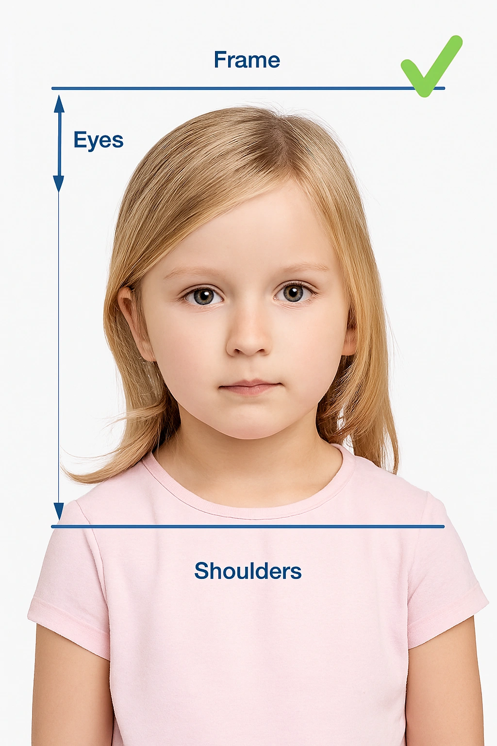Child UK passport photo example