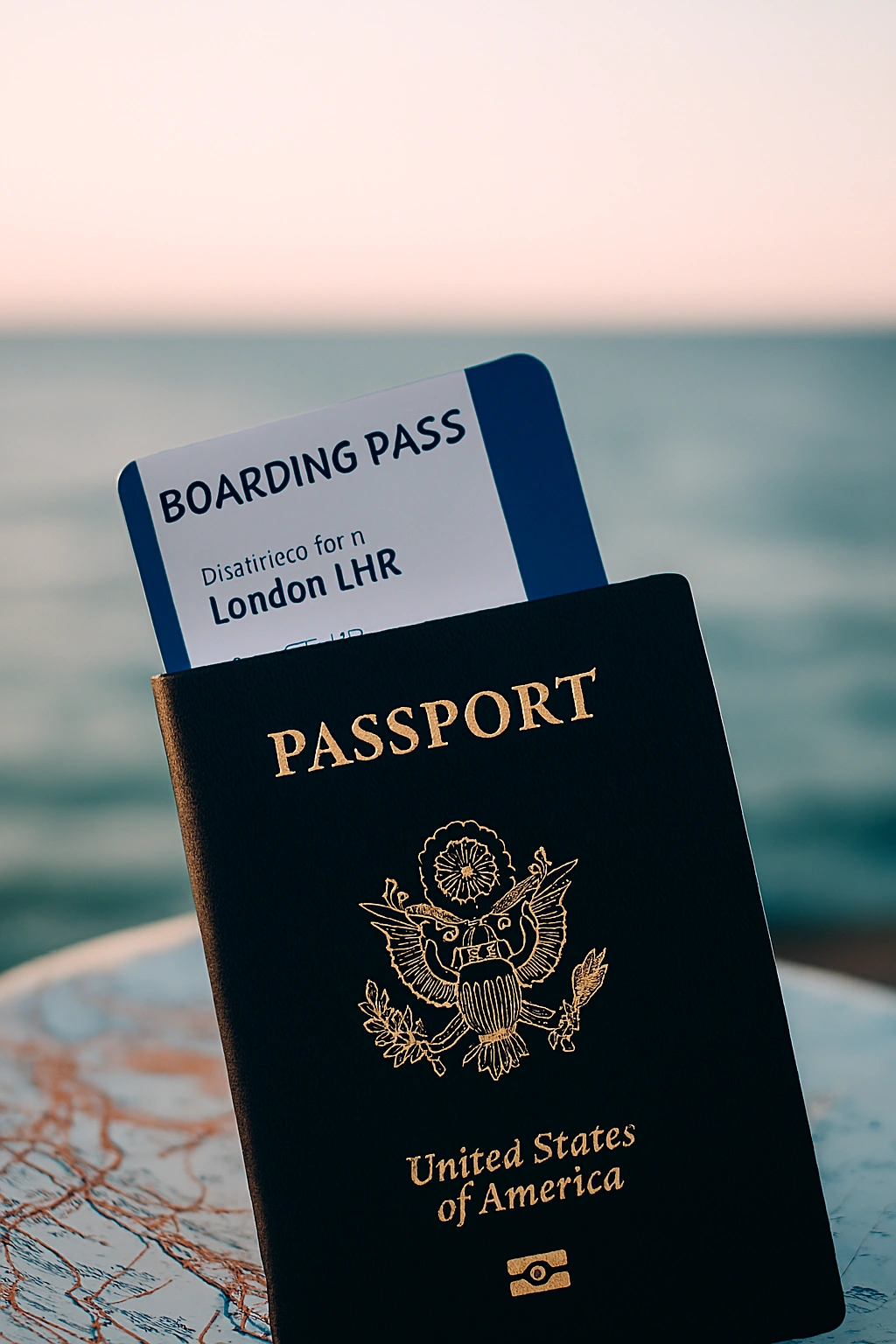 Passport and plane ticket representing travel freedom