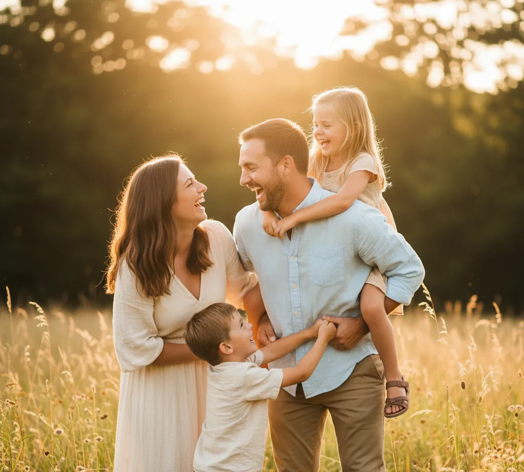 Professional family photography session in Cambridgeshire capturing natural moments and genuine emotions