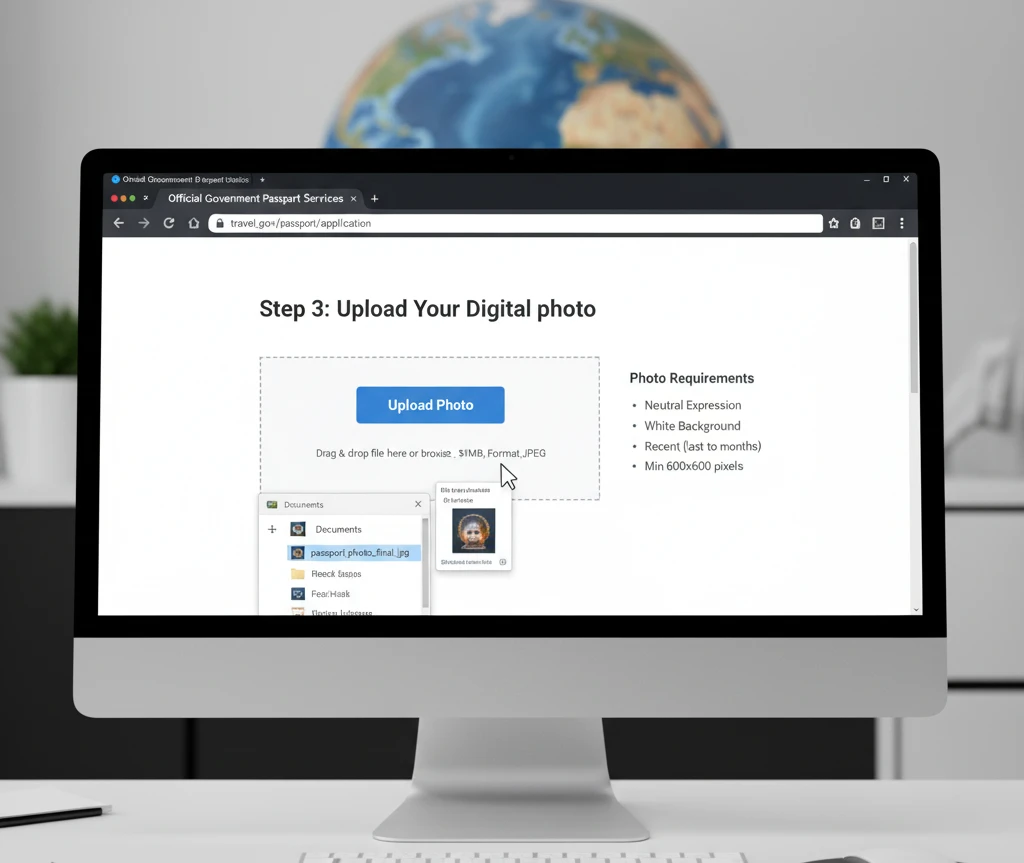 Digital passport photos for online UK passport applications and visa submissions