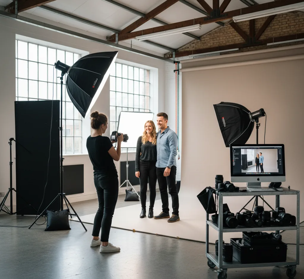 Professional photography studio in Cambridgeshire with state-of-the-art equipment and lighting