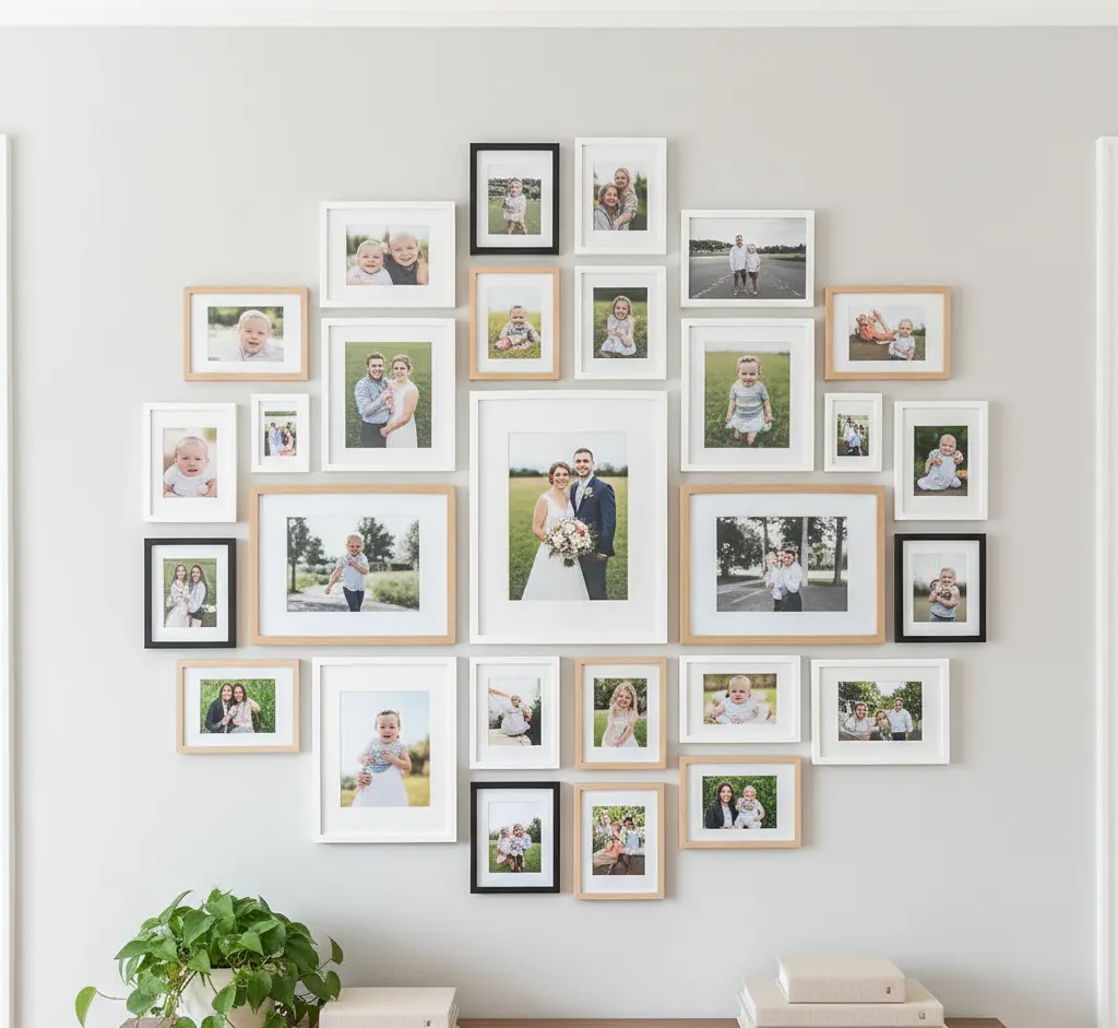 Photo organization and display ideas - proper storage and attractive wall arrangements